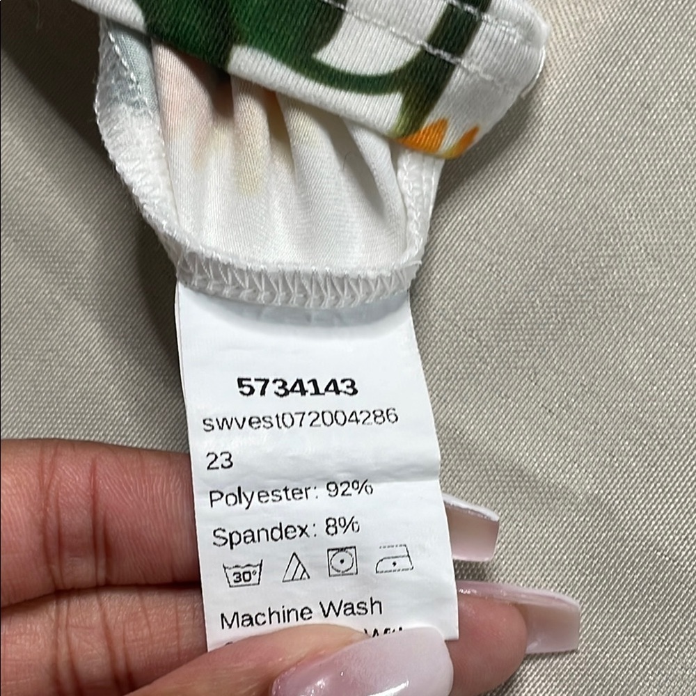 SHEIN Sunflower Print Halter Top White - Picture 8 of 9